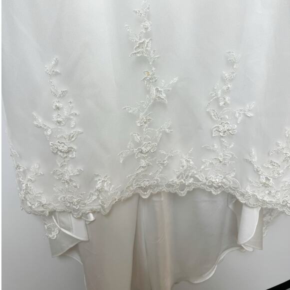 Galina Womens Satin Tulle Wedding Dress Strapless Button Back 12 - Picture 5 of 12